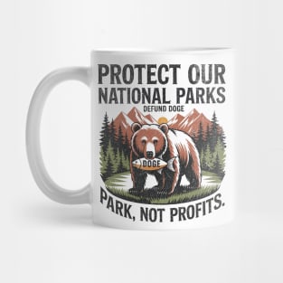 Support National Parks Defund DOGE Parks Not Profits Retro Vintage Mug